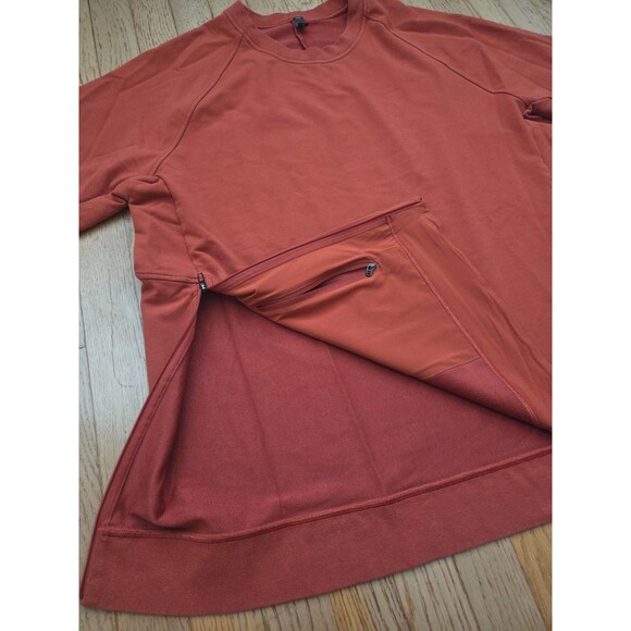 Lululemon City Sweat Crew Neck Pullover Stretch French Terry Size XL Aztec Brick - Picture 3 of 6